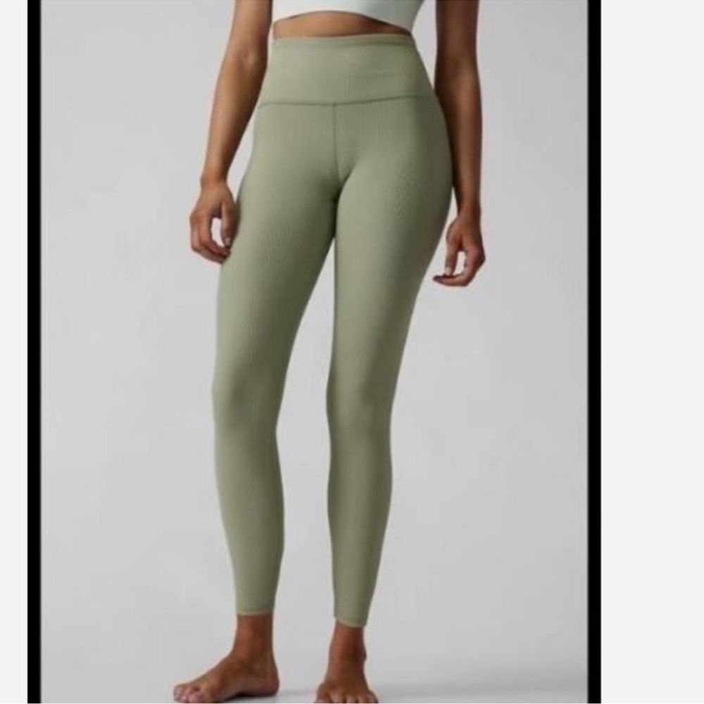 Athleta Elation Rib Tight Olive Green L